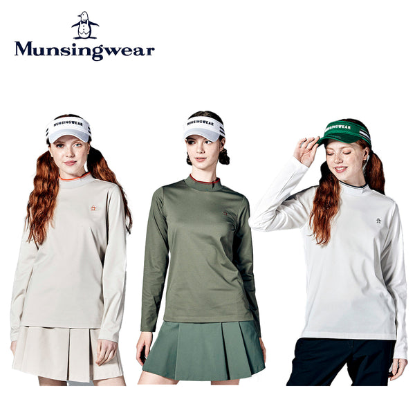 Munsingwear（マンシングウェア） Munsingwear（マンシングウェア）製品。Munsingwear STANDARD COLLECTION SUNSCREEN編み立てリブモックネック長袖シャツ 23FW MGWWJB03