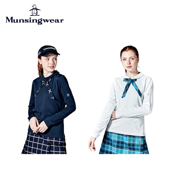 Munsingwear（マンシングウェア） Munsingwear（マンシングウェア）製品。Munsingwear SEASON COLLECTION 防透けフラットカラー長袖シャツ(タータンチェックリボンタイ付き) 23FW MGWWJB06