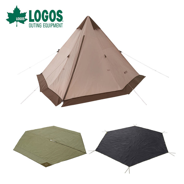 アウトドア - テント&タープ LOGOS（ロゴス）製品。LOGOS ロゴス アウトドア テント シート マット セット Tradcanvas VポールTepee400セット-BB 71208009 71805573 71809740 組立簡単 ワンポール ティピー ティーピー 円錐形 タープ 収納バッグ付き BBQ 釣り キャンプ