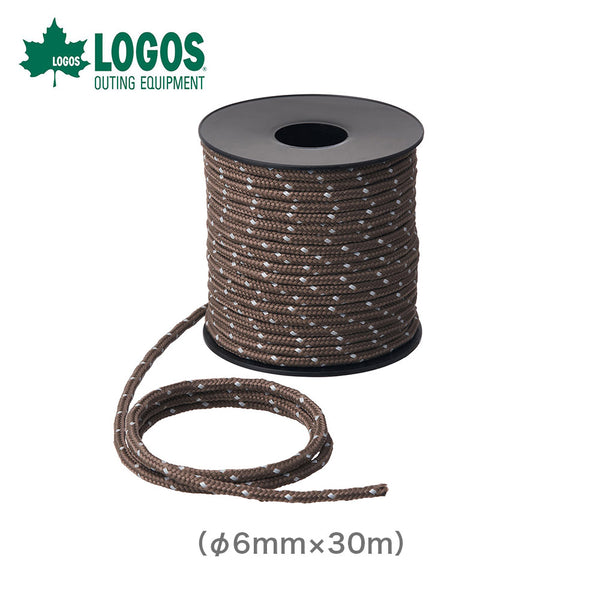 アウトドア - テント&タープ LOGOS（ロゴス）製品。LOGOS ロゴス アウトドア テント アクセサリー タフ・リフレクターガイロープ 直径6mm×30m 71909016 反射材 視認性UP 使いやすい キャンプ おすすめ