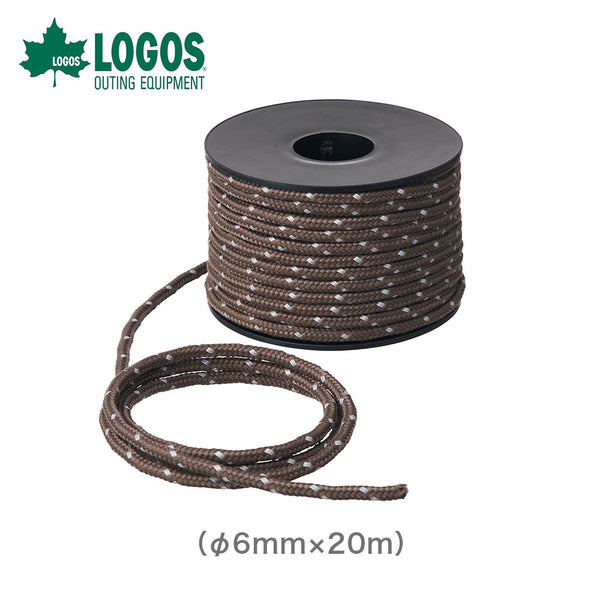 アウトドア - テント&タープ LOGOS（ロゴス）製品。LOGOS ロゴス アウトドア テント アクセサリー タフ・リフレクターガイロープ 直径6mm×20m 71909017 反射材 視認性UP 使いやすい キャンプ おすすめ