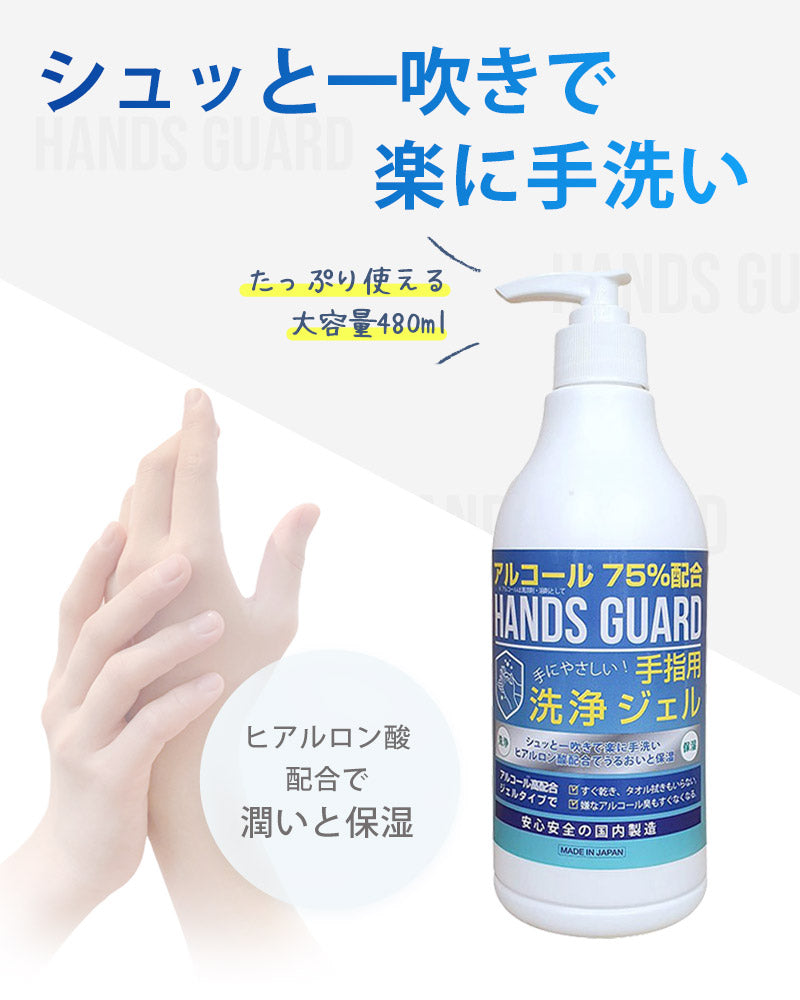 ベストスポーツ HANDS GUARD（ハンズガード）製品。HANDS GUARD ハンドジェル 480ml 日本製 ポンプタイプ 2本セット